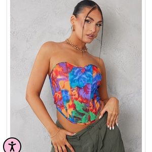 Women’s PLT Printed Crop Top Corset